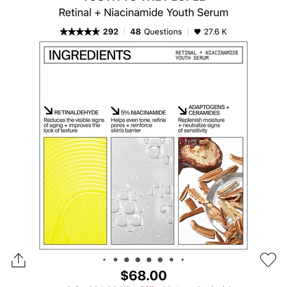 Youth to the people brand new retinal +niacinamide serum - Picture 2 of 3